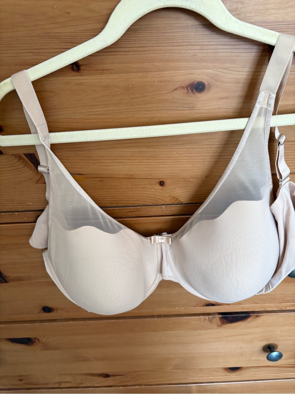 Bali Beige Underwire T-Shirt Bra with Sheer Upper Cup